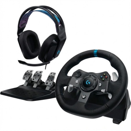 Logitech G920 Driving Force Žaidimų vairas ir pedalai + G335, for Xbox Series X|S/Xbox One/PC, Juoda