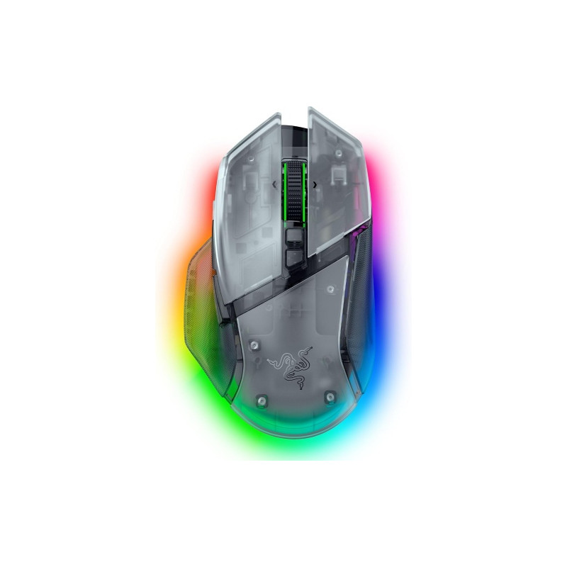Razer Basilisk V3 Pro 35K Belaidė žaidimų pelė RF Wireless+Bluetooth+USB-A 35000 DPI, Phantom White