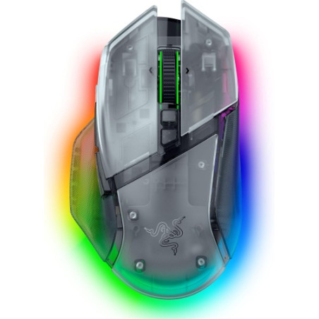 Razer Basilisk V3 Pro 35K Belaidė žaidimų pelė RF Wireless+Bluetooth+USB-A 35000 DPI, Phantom White