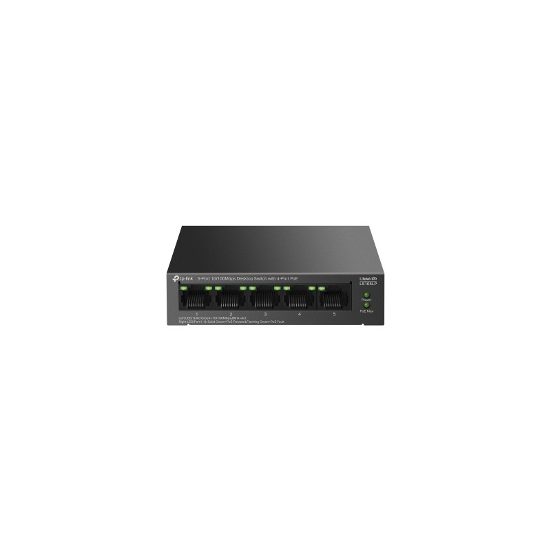 TP-Link LiteWave LS105LP 5-Port 10/100Mbps Desktop Šakotuvas su 4-Port PoE