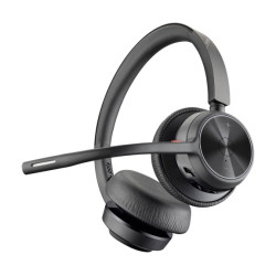 Poly Voyager 4320 UC Stereo Belaidės ausinės, Bluetooth, USB-A, +BT700 dongle,+Charging Stand, Juoda