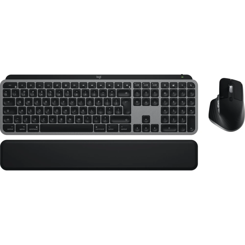 Logitech MX Keys S Combo for Mac Belaidė klaviatūra ir pelė + Atrama riešui, US Int, Space Gray