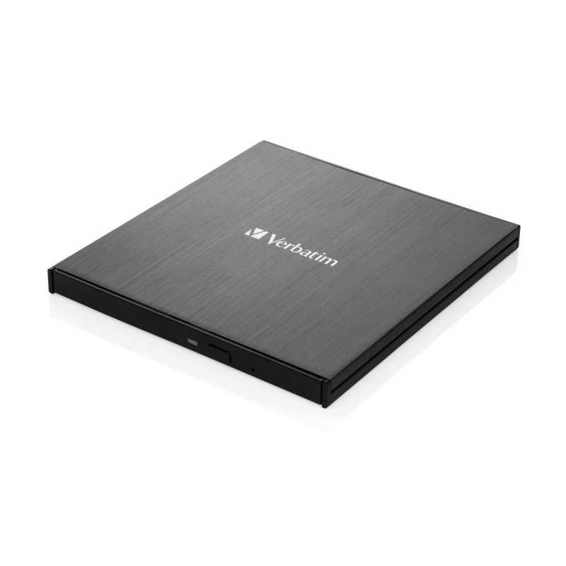 Verbatim 43886 External Slimline CD/DVD Writer Išorinis optinis įrenginys, USB-C/USB-A, Juoda