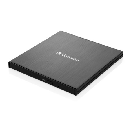 Verbatim 43886 External Slimline CD/DVD Writer Išorinis optinis įrenginys, USB-C/USB-A, Juoda