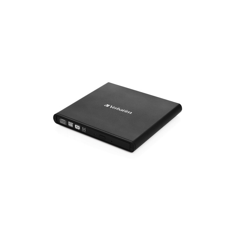 Verbatim 98938 External Slimline CD/DVD Writer Išorinis optinis įrenginys, USB-A, Juoda