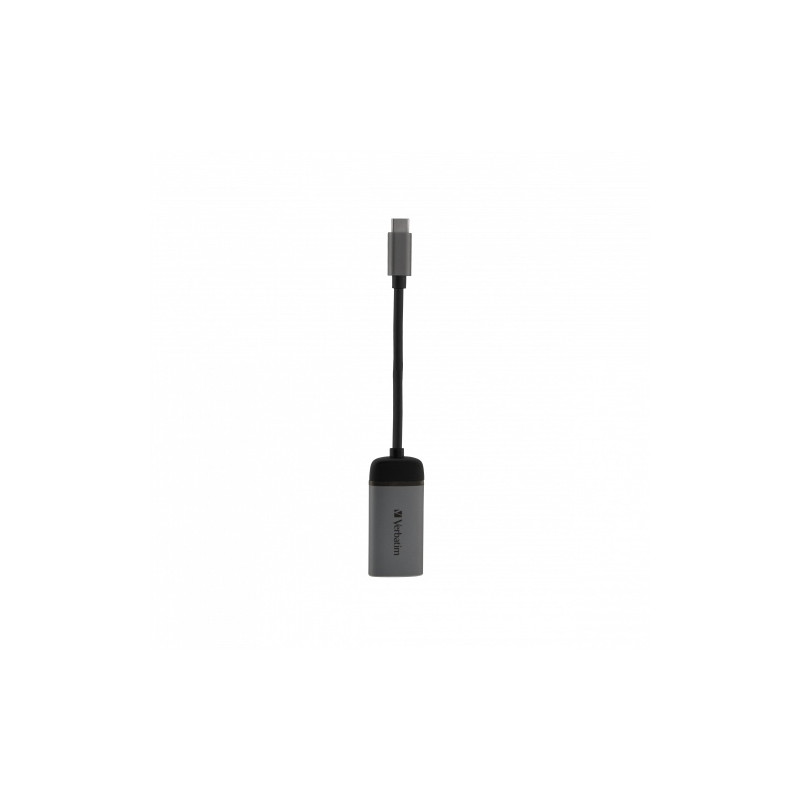 Verbatim 49143 USB-C į HDMI 4K Adapteris, USB 3.1 GEN 1, HDMI 4K (60Hz), 10 cm kabelis, Pilka/Juoda