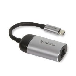 Verbatim 49146 USB-C to Gigabit Ethernet Adapteris, USB 3.1 GEN 1, Gigabit Ethernet, Pilka/Juoda