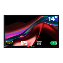 Verbatim 49590 Nešiojamas monitorius LIGHT 14'' IPS FHD 1920x1080 6ms 250cd/m2 60Hz, Juoda