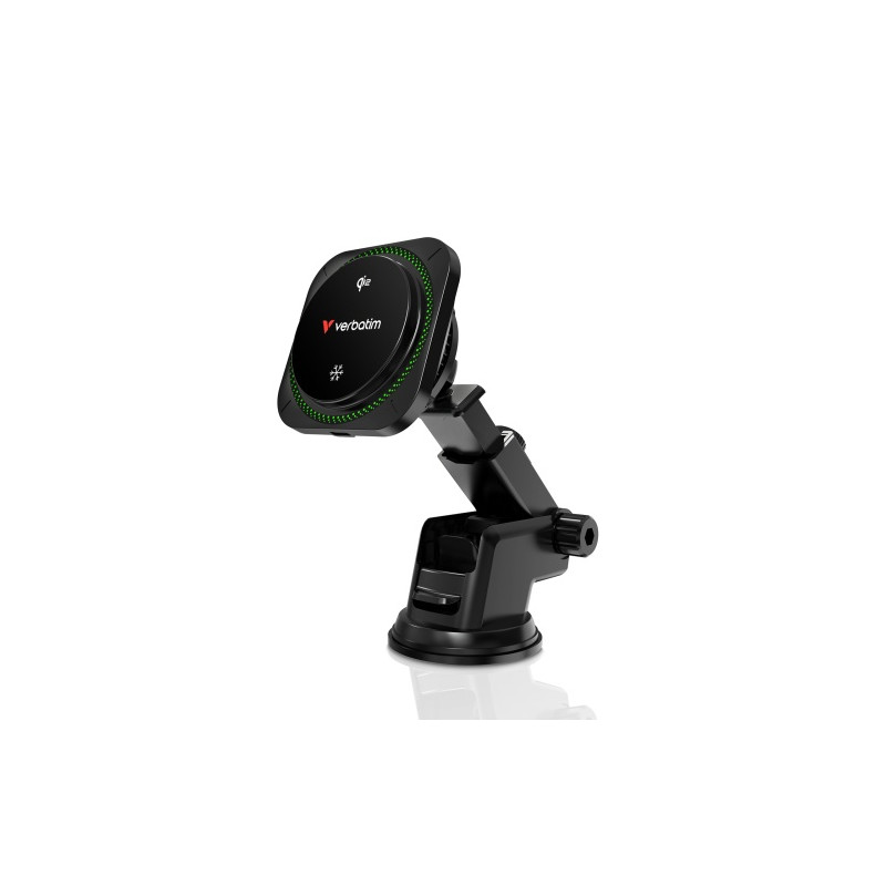 Verbatim 31860 Charge 'n' Drive Qi2 Magnetinis belaidis automobilinis įkroviklis, RGB, Juoda
