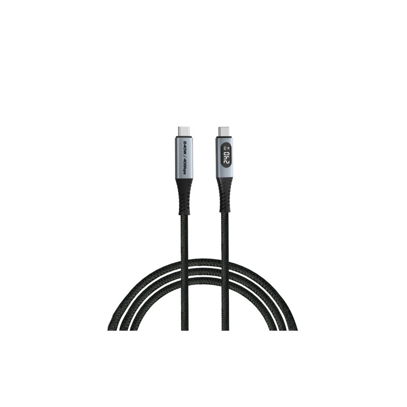 Verbatim 31849 Sync & Charge Kabelis USB-C į USB-C 240W 40Gbps 120cm, Power Display, Pilka/Juoda