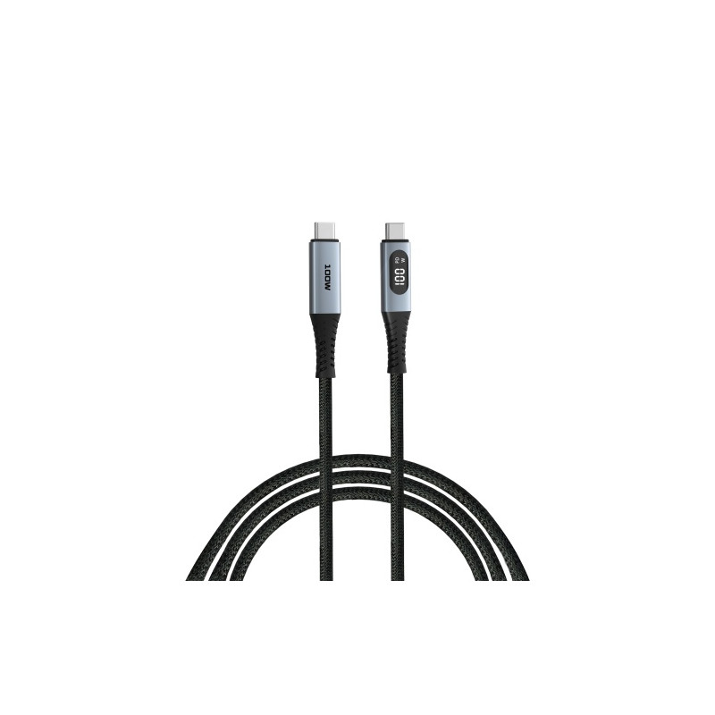Verbatim 31848 Sync & Charge Kabelis USB-C į USB-C 100W 480Mbps 120cm, Power Display, Pilka/Juoda