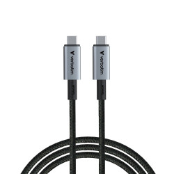 Verbatim 31847 Sync & Charge Kabelis USB-C į USB-C 240W 40Gbps 120cm, Pilka/Juoda