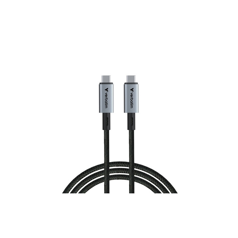 Verbatim 31847 Sync & Charge Kabelis USB-C į USB-C 240W 40Gbps 120cm, Pilka/Juoda