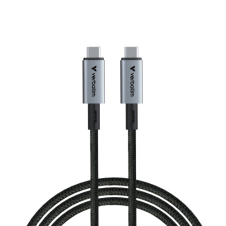 Verbatim 31847 Sync & Charge Kabelis USB-C į USB-C 240W 40Gbps 120cm, Pilka/Juoda