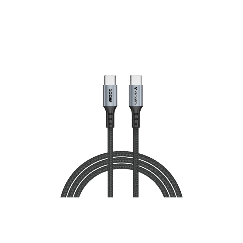 Verbatim 31846 Sync & Charge Kabelis USB-C į USB-C 100W 480Mbps 120cm, Pilka/Juoda