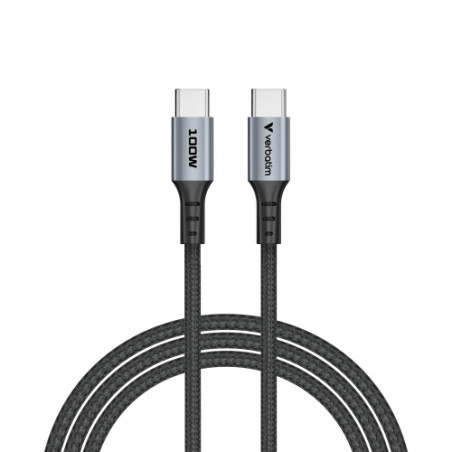 Verbatim 31846 Sync & Charge Kabelis USB-C į USB-C 100W 480Mbps 120cm, Pilka/Juoda