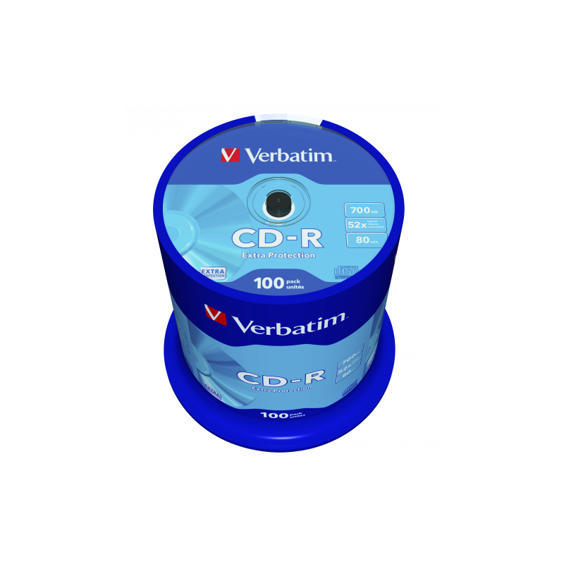 Verbatim 43411 CD-R 700MB 52X Extra Protection Surface diskai (100 vnt pakuotėje)