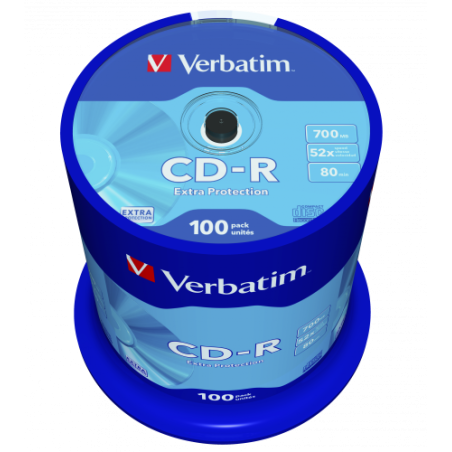 Verbatim 43411 CD-R 700MB 52X Extra Protection Surface diskai (100 vnt pakuotėje)