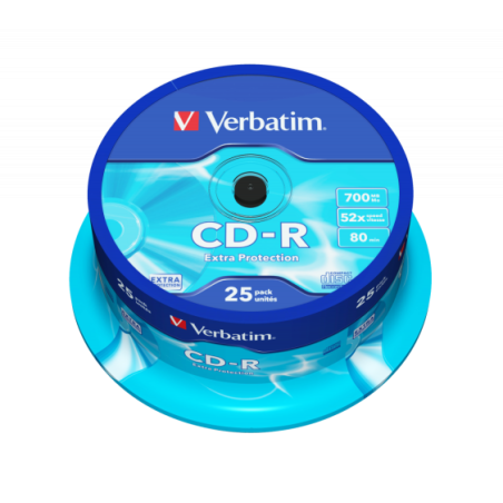 Verbatim 43432 CD-R 700MB 52X Extra Protection Surface diskai (25 vnt pakuotėje)