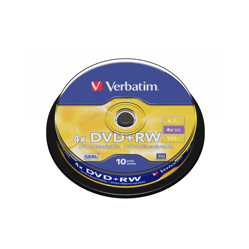 Verbatim 43488 DVD+RW SERL 4.7GB 4X Matt Silver Surface diskai (10 vnt pakuotėje)