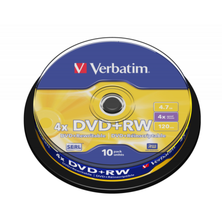 Verbatim 43488 DVD+RW SERL 4.7GB 4X Matt Silver Surface diskai (10 vnt pakuotėje)