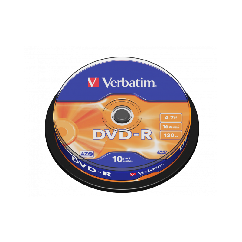 Verbatim 43523 DVD-R AZO 4.7GB 16X Matt Silver Surface diskai (10 vnt pakuotėje)