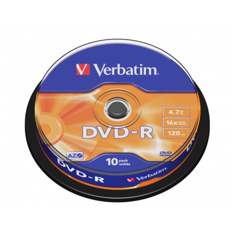 Verbatim 43523 DVD-R AZO 4.7GB 16X Matt Silver Surface diskai (10 vnt pakuotėje)