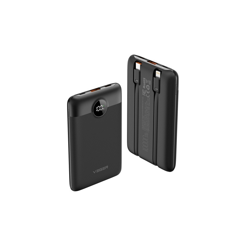 Veger C11 (W1170) Mini Išorinė baterija (Power Bank) 10000mAh, 22.5W PD, Juoda