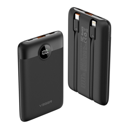 Veger C11 (W1170) Mini Išorinė baterija (Power Bank) 10000mAh, 22.5W PD, Juoda