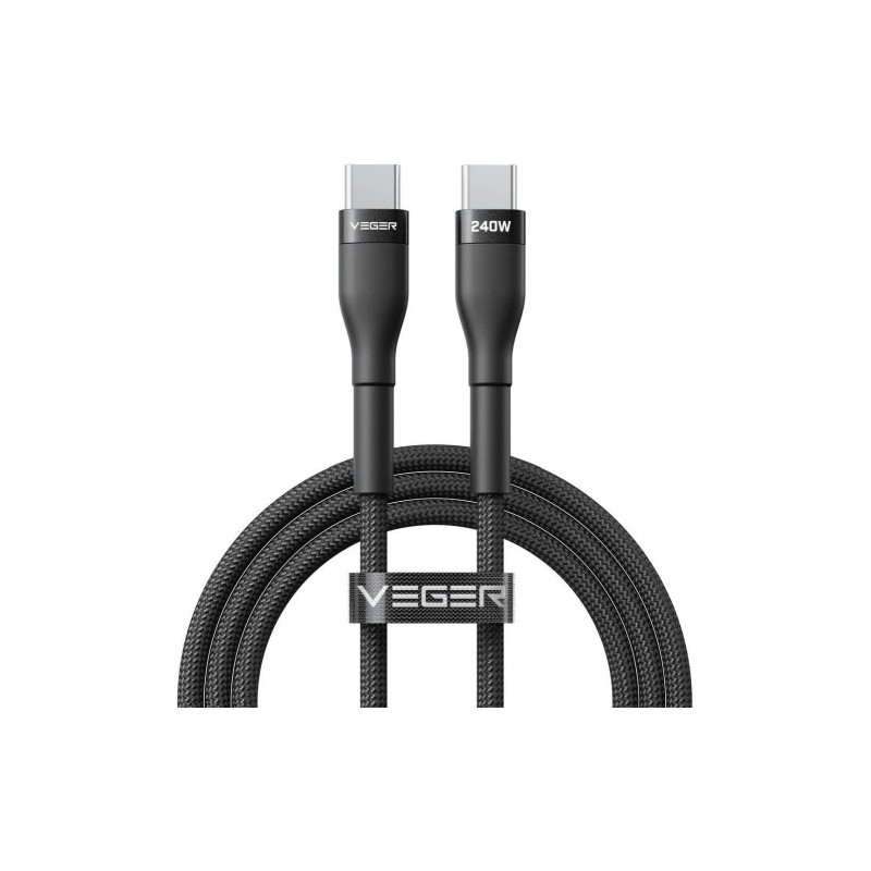 Veger Kabelis USB-C to USB-C PD 48V 5A 240W CC03 1.5m, Juoda