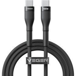 Veger Kabelis USB-C to USB-C PD 20V 5A 100W CC05 1.5m, Juoda