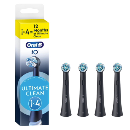 Oral-B iO Ultimate Clean x4 Dantų šepetėlio galvutės, Juoda