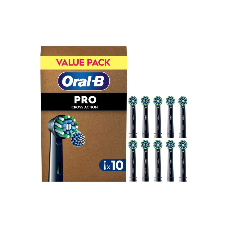 Oral-B Pro Cross Action x10 Dantų šepetėlio galvutės, Juoda