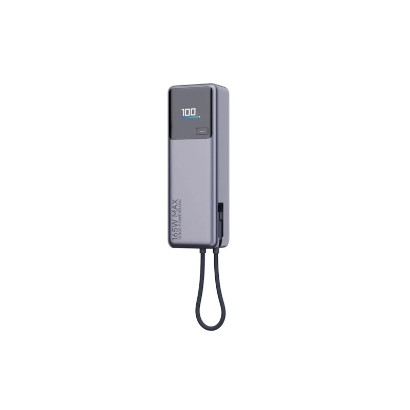 Xiaomi 165W Išorinė baterija (Power Bank) 10000mAh, integruotas kabelis, Pilka
