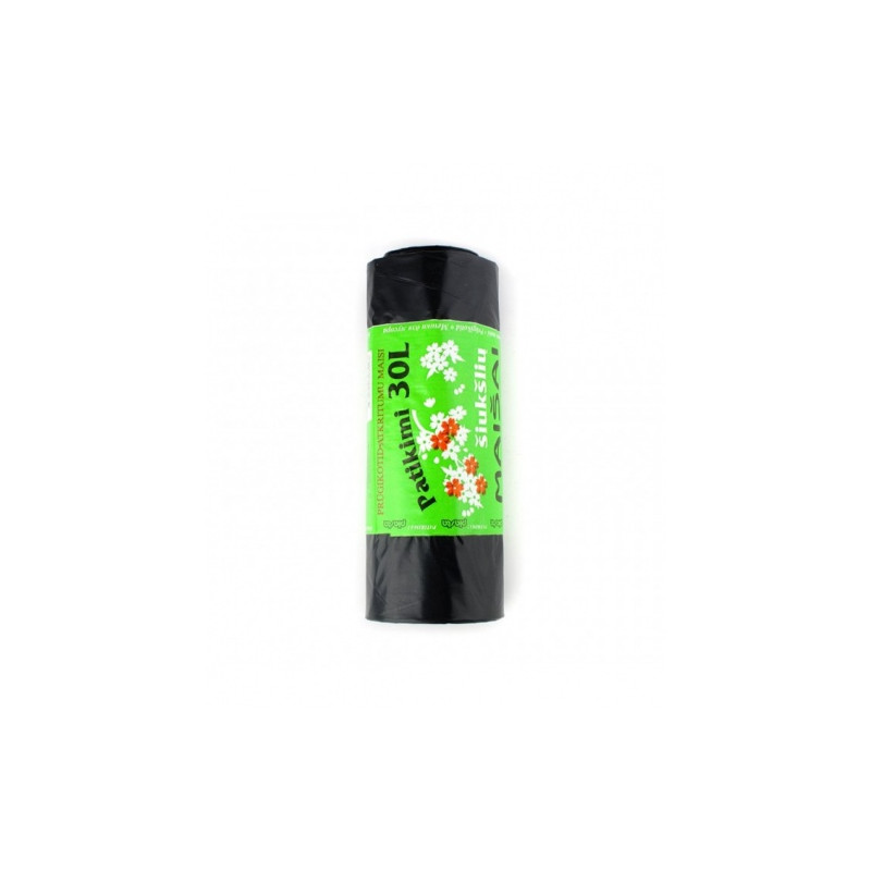 Šiukšlių maišai Plasta, 30l/15vnt., juodi
