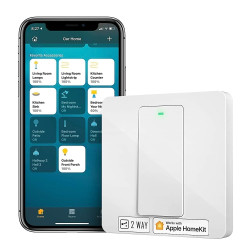 Ecost prekė po grąžinimo Meross HomeKit Smart Light Switch, 2way WiFi Wall Switch reikalauja neutral