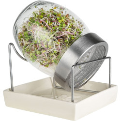 Ecost prekė po grąžinimo GEO Sprouting Jar - Italian Design - Glass Jar with Stainless Steel Screen,