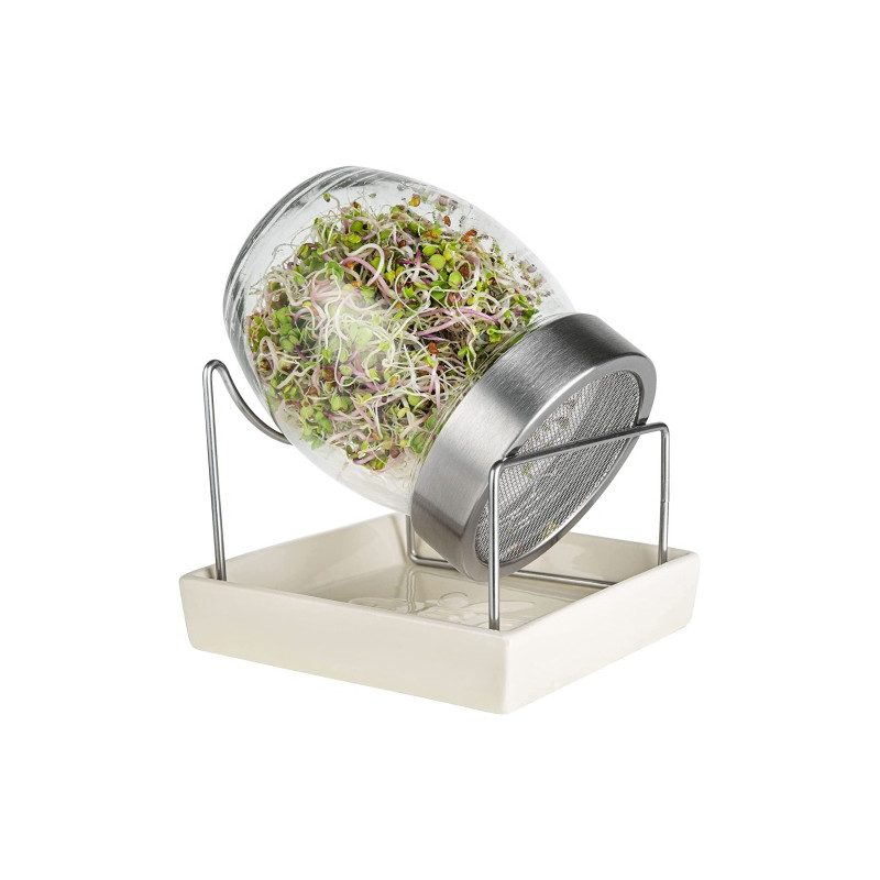 Ecost prekė po grąžinimo GEO Sprouting Jar - Italian Design - Glass Jar with Stainless Steel Screen,