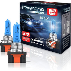 Ecost prekė po grąžinimo 2x H15 12V 55/15W Diamond Vision Xenon Look Effect Halogen Lamps Bulbs Ligh