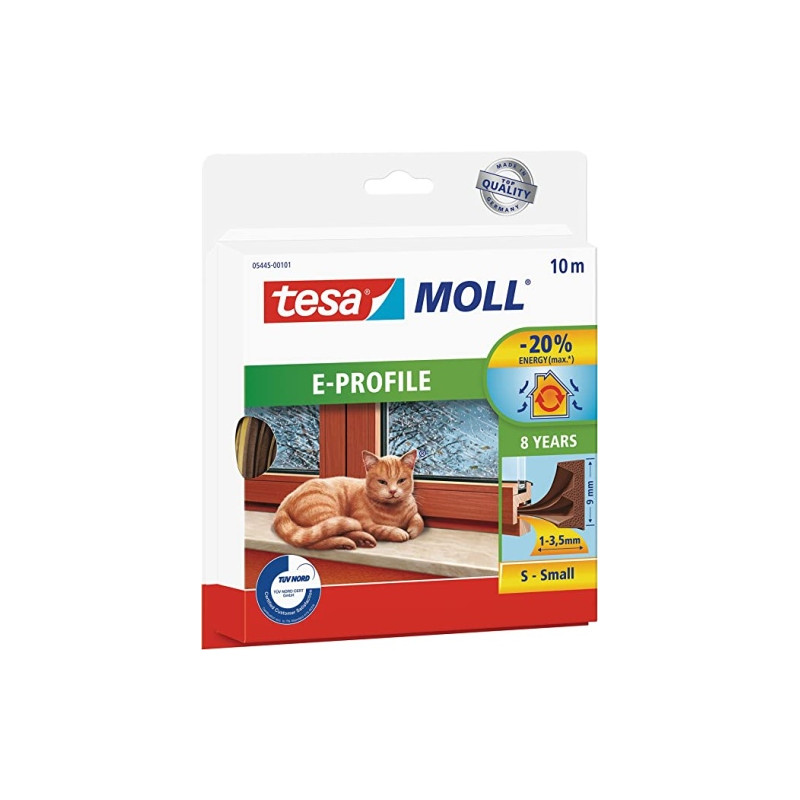 Ecost prekė po grąžinimo tesa moll E-Profile Rubber Seal, Self-Adhesive Seal for Insulating Gaps on
