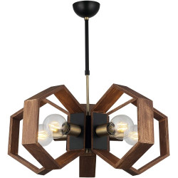 Ecost prekė po grąžinimo Homemania Pendant Lamp Metal Gold Black Wood