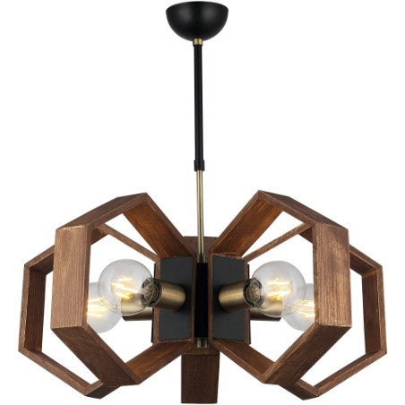 Ecost prekė po grąžinimo Homemania Pendant Lamp Metal Gold Black Wood
