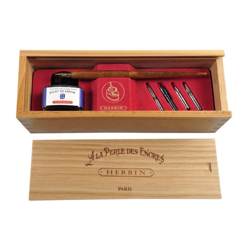 Ecost prekė po grąžinimo Herbin 27016T - A wooden box '' Sapphire eclat '' Compret a wooden puck, 5