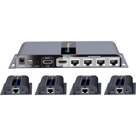 Ecost prekė po grąžinimo PremiumCord - HDMI 1-4 splitter su CAT6 / 6a / 7, Full HD, 3D extender