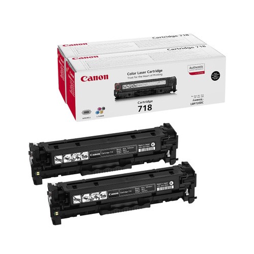 Kasetė Canon 718 (2662B005/2662B017) BK 2-pack OEM-LAZERINĖS