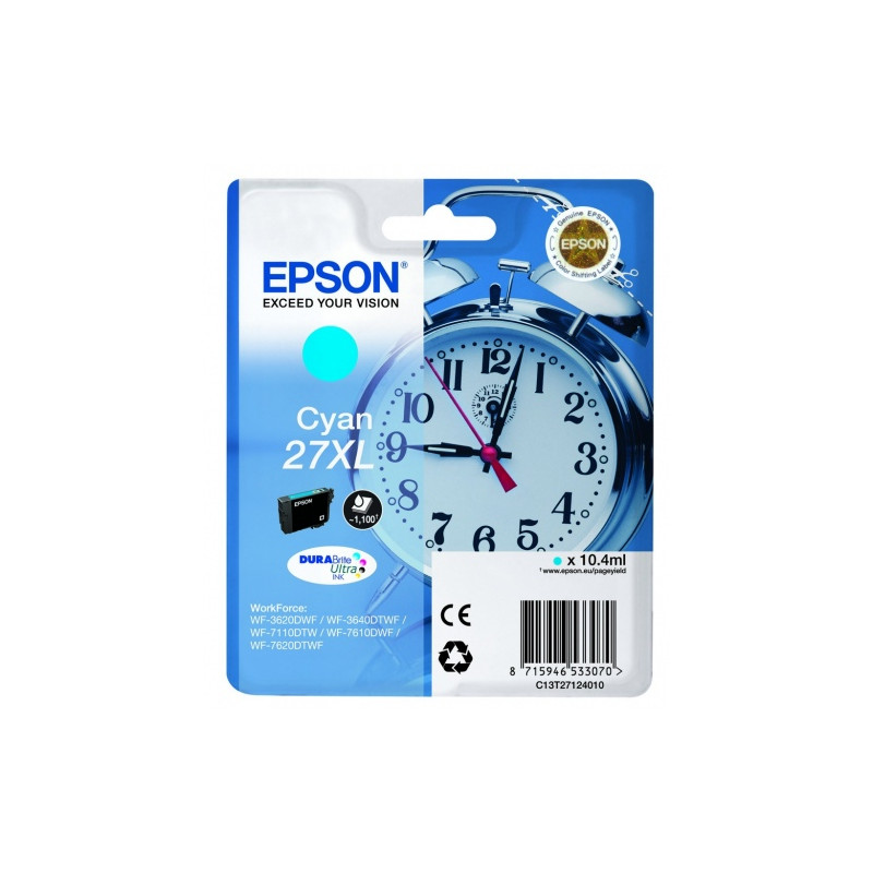 Kasetė Epson T27XL (C13T27124012) CY 1.1K OEM