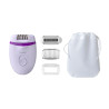 Philips Satinelle Essential BRE275/00 Kompaktiškas laidinis epiliatorius, Violetinė