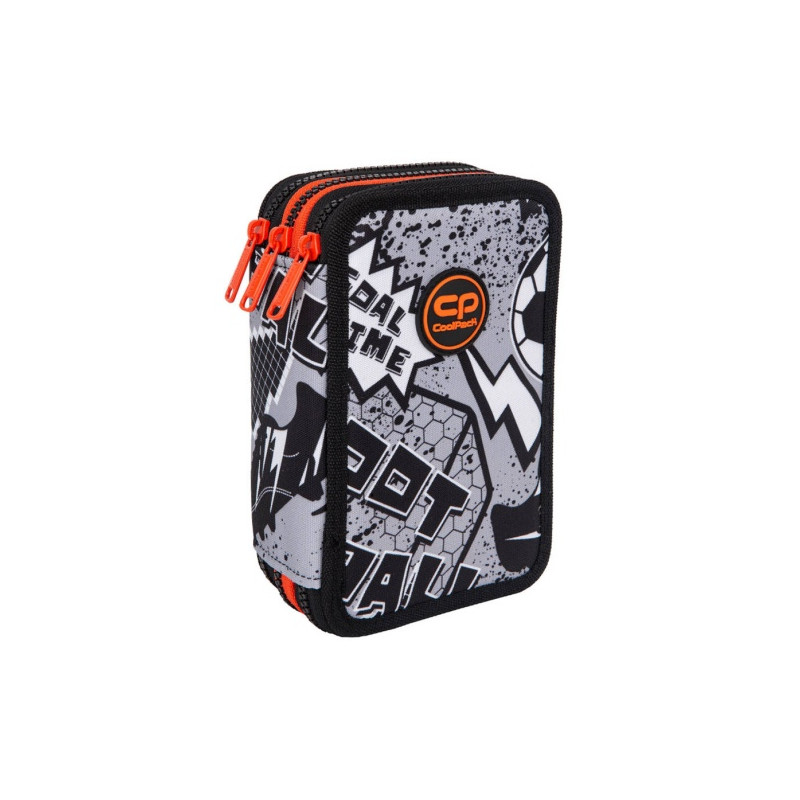 Forminis trijų skyrių penalas su priedais CoolPack Jumper 3 Grey Ball