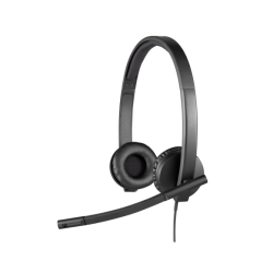 Logitech H570e Mono MS Teams Laidinės ausinės USB-A, Juoda