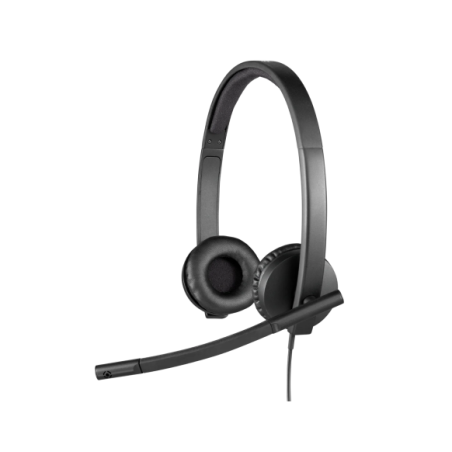Logitech H570e Mono MS Teams Laidinės ausinės USB-A, Juoda